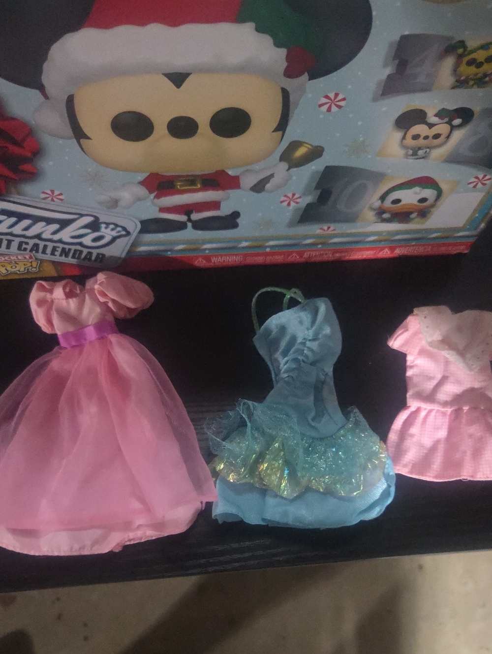 Doll Dresses Lot - Pink & Blue Sparkle Dresses
